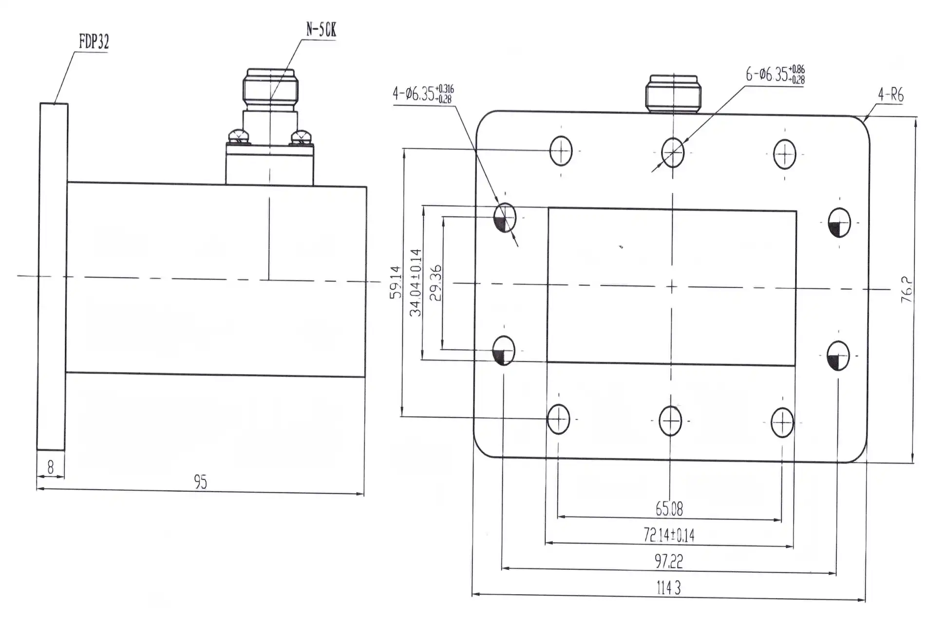 Right Angle Waveguide To Coaxial Adapter Right Angle Waveguide To Coaxial Adapter