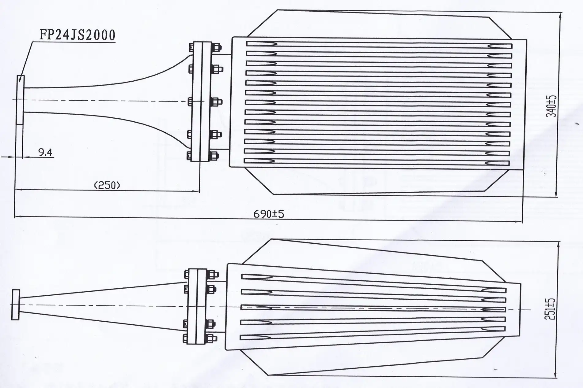 Double Ridge Waveguide Termination Double Ridge Waveguide Termination