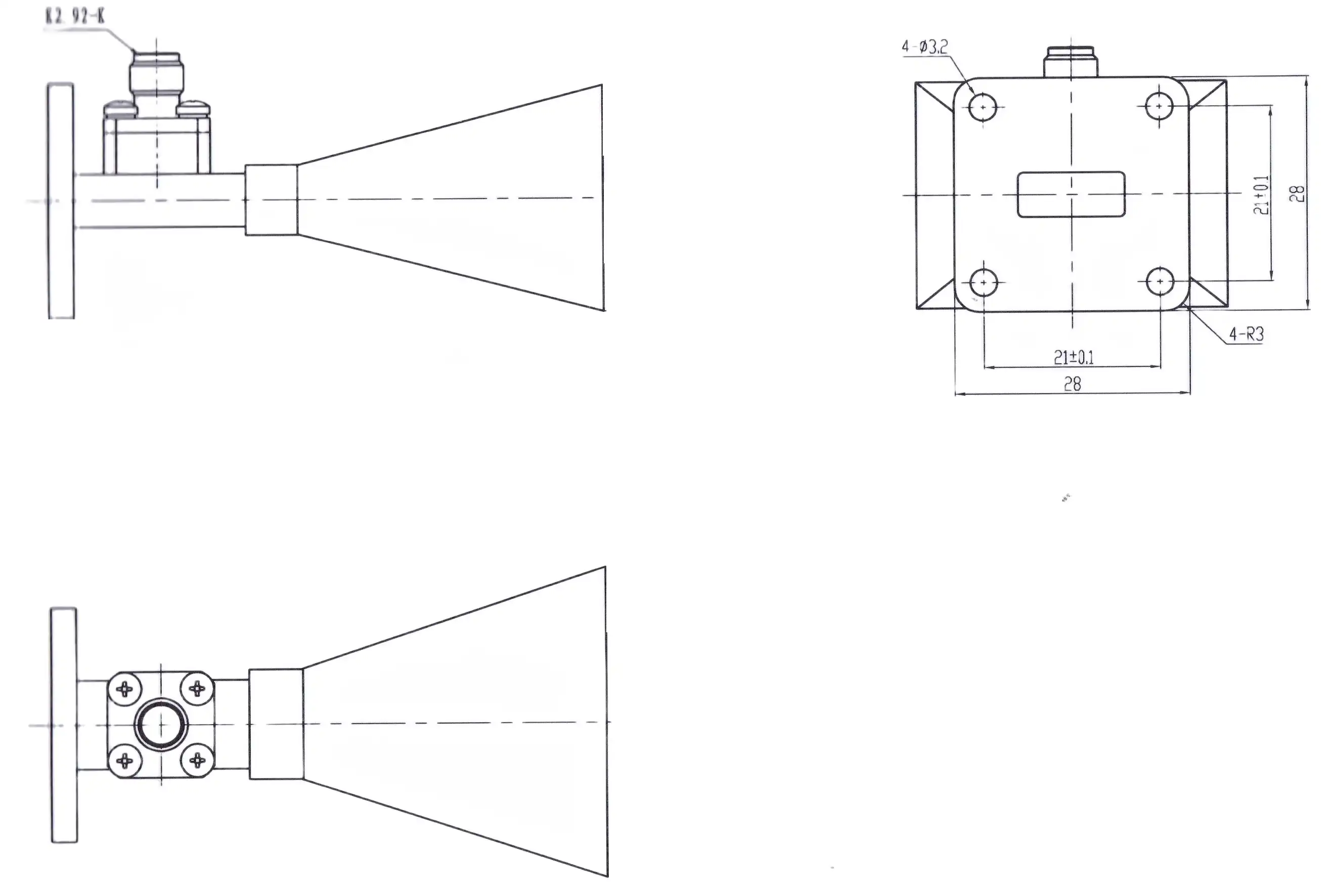 Pyramidal Linear Polarization Horn Antenna Pyramidal Linear Polarization Horn Antenna