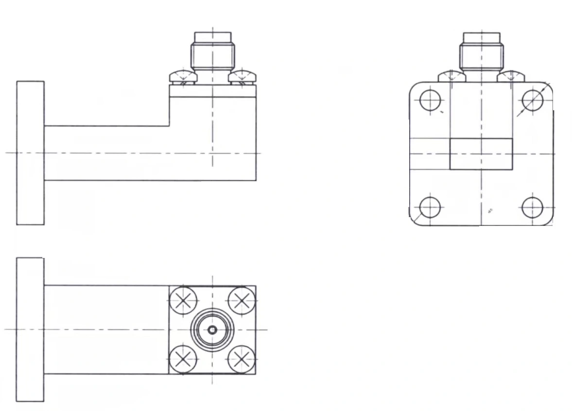 Custom WG to Coaxial Adapter