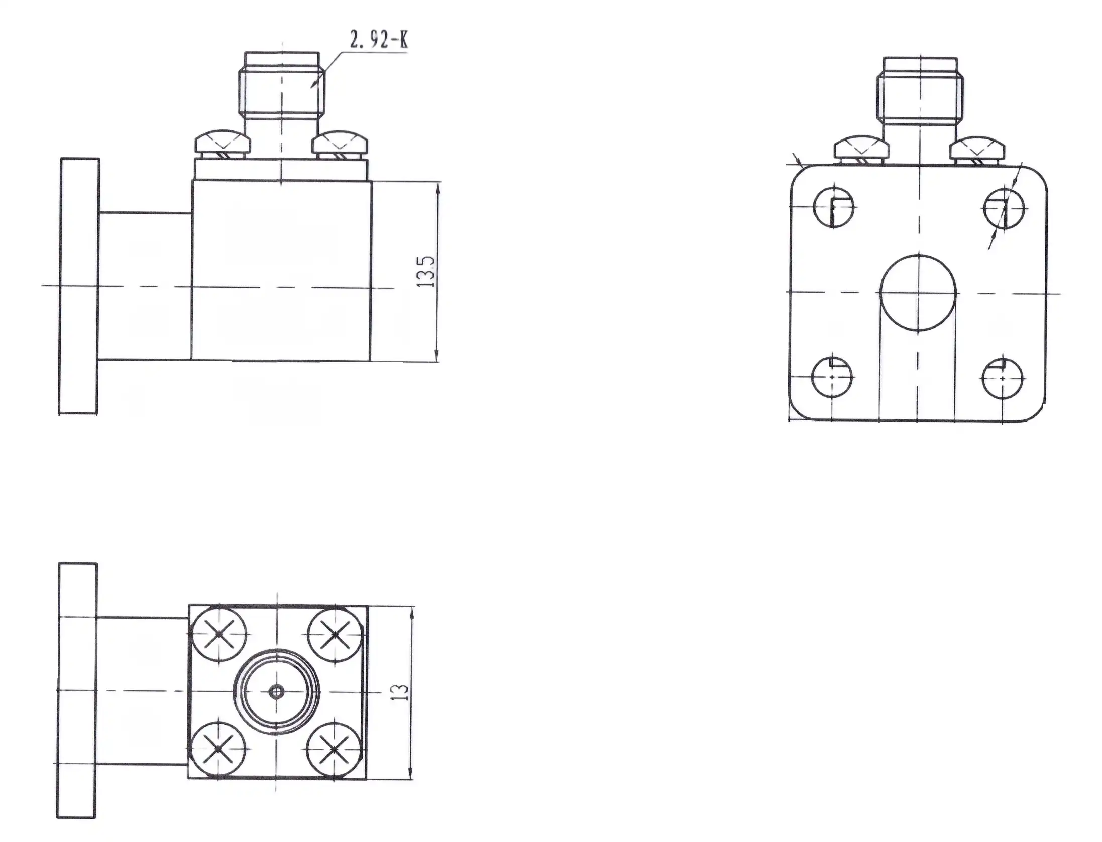 Circular Waveguide To Coaxial Adapter Circular Waveguide To Coaxial Adapter