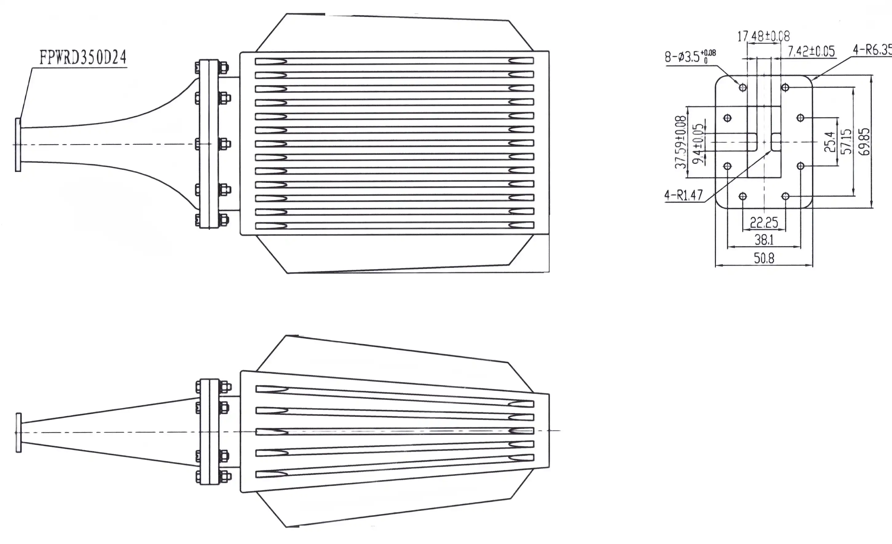 Double Ridge Waveguide Load Double Ridge Waveguide Load