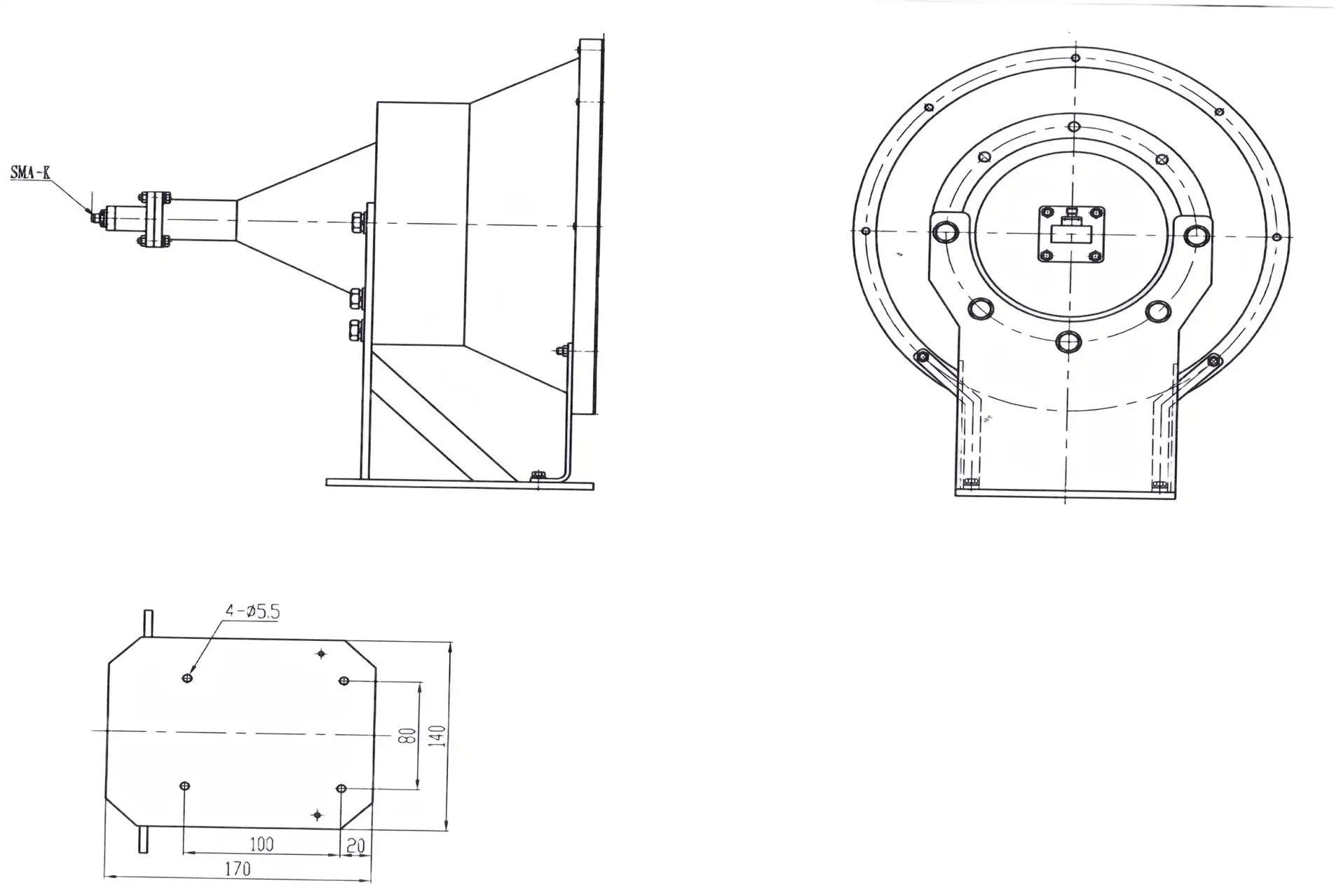Conical Horn Lens Antenna