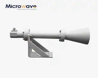 Antena de corno de polarización circular de banda ancha lineal dual en probas de radar e EMC